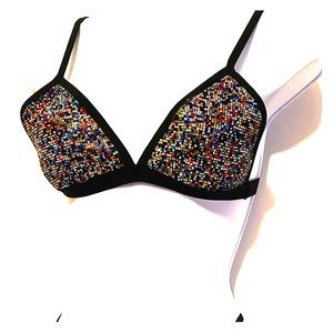 Handmade Multicolored Rhinestone Dance Wear